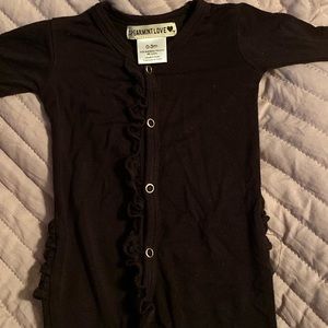 Black Ruffle Spearmint love onesie